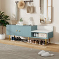 Banc de rangement pour chaussures moderne avec rangement dissimulé et coussins rembourrés pour chambre à coucher, salon et entrée