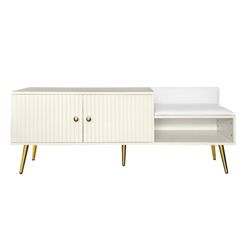Banc de rangement pour chaussures moderne avec rangement dissimulé et coussins rembourrés pour chambre à coucher, salon et entrée