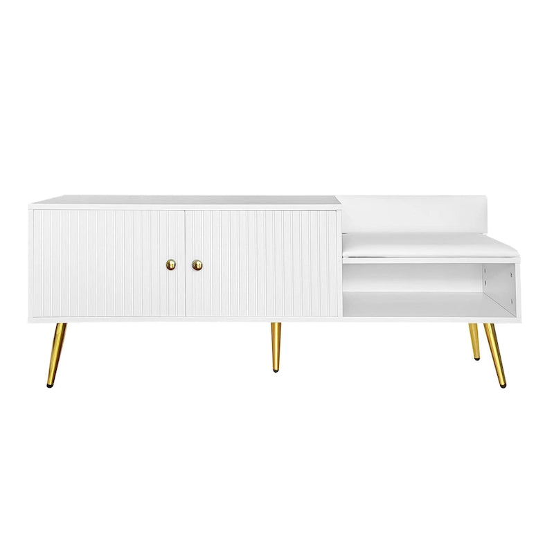 Banc de rangement pour chaussures moderne avec rangement dissimulé et coussins rembourrés pour chambre à coucher, salon et entrée