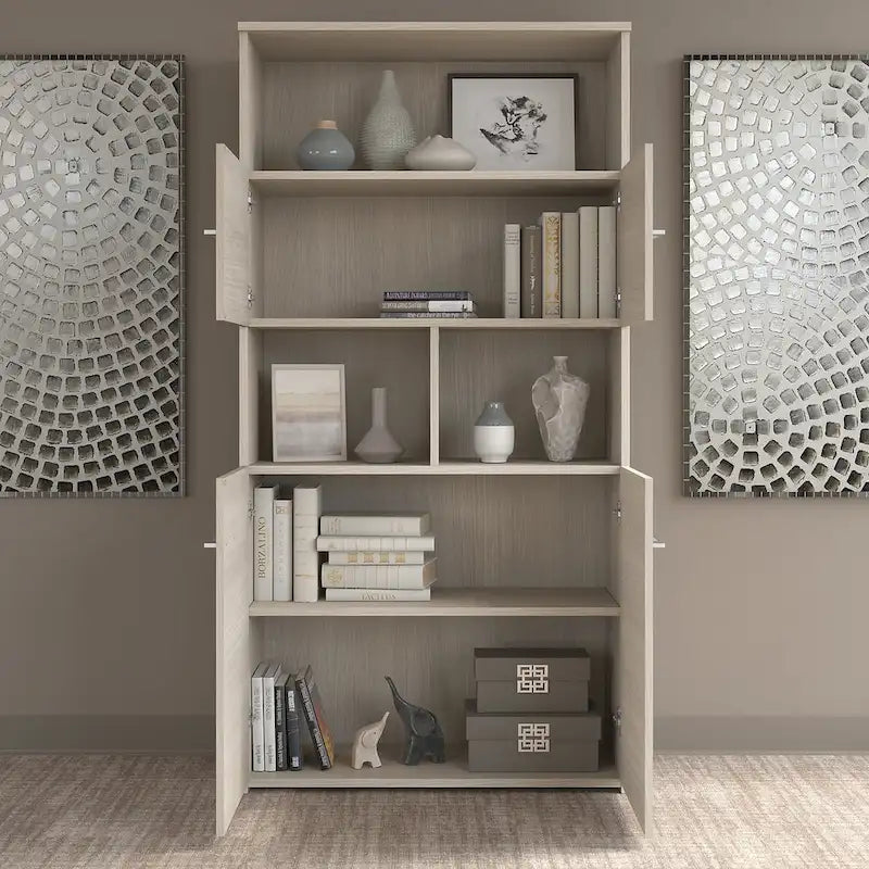 Bibliothèque à 5 étagères et 4 portes