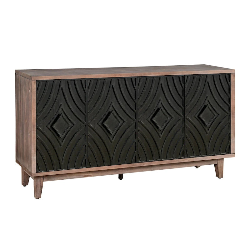 Buffet Bahut Mid-Century en Bois Massif