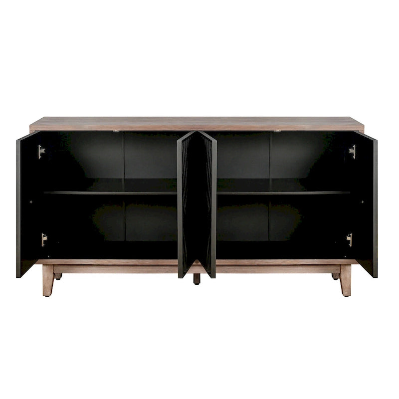 Buffet Bahut Mid-Century en Bois Massif