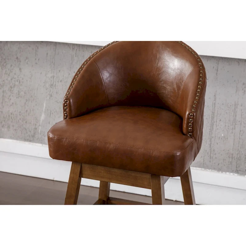 Lot de 2 tabourets de bar pivotants, tabourets de bar à hauteur de comptoir en PU avec accoudoirs