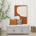 Banc de rangement pour chaussures en bois avec coussin d'entrée