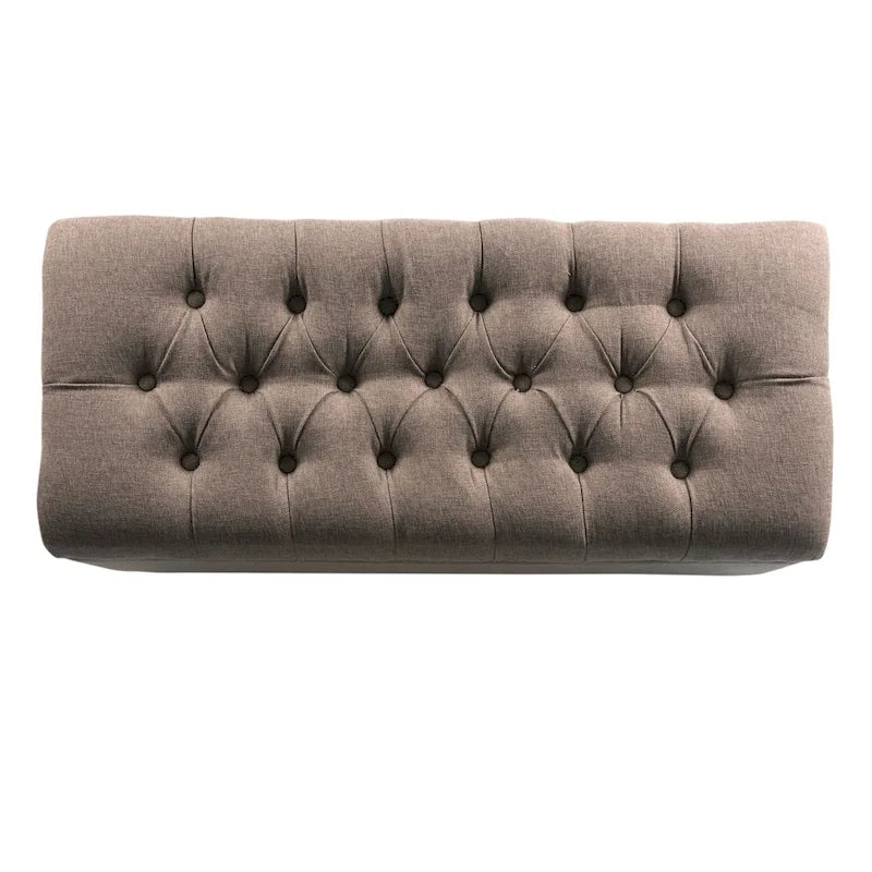 Banc de rangement capitonné marron