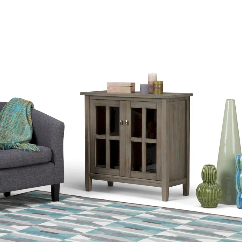 Bahut bas de rangement de style transitoire en BOIS MASSIF de 81 cm de large - 81 larg. x 36 prof. x 79 haut. (cm)