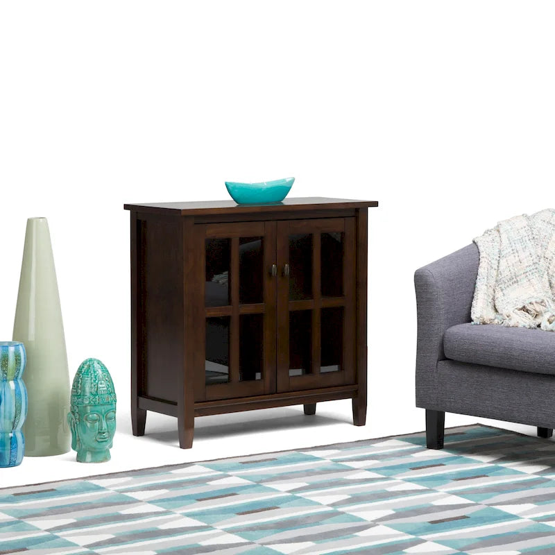 Bahut bas de rangement de style transitoire en BOIS MASSIF de 81 cm de large - 81 larg. x 36 prof. x 79 haut. (cm)