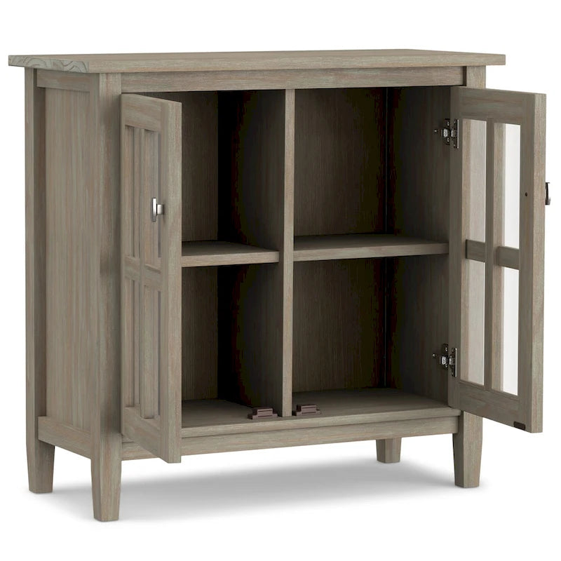 Bahut bas de rangement de style transitoire en BOIS MASSIF de 81 cm de large - 81 larg. x 36 prof. x 79 haut. (cm)