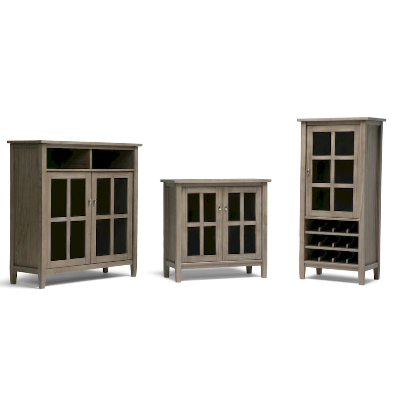 Bahut bas de rangement de style transitoire en BOIS MASSIF de 81 cm de large - 81 larg. x 36 prof. x 79 haut. (cm)