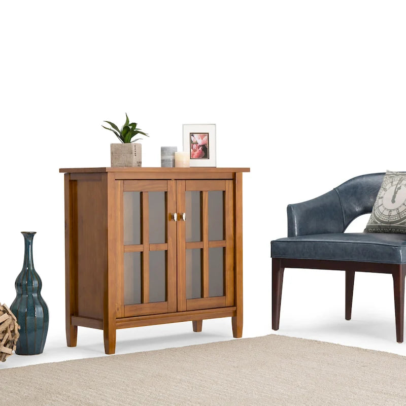 Bahut bas de rangement de style transitoire en BOIS MASSIF de 81 cm de large - 81 larg. x 36 prof. x 79 haut. (cm)