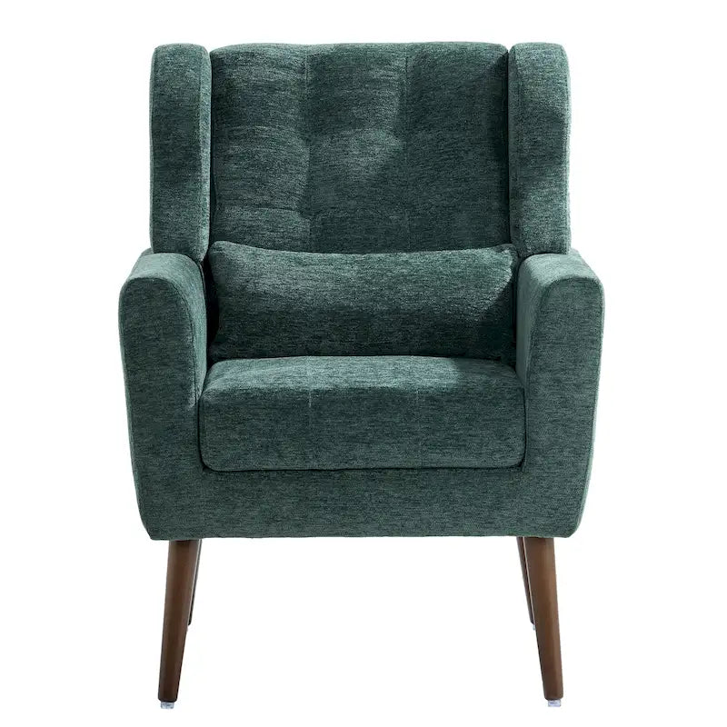 Fauteuil de lecture confortable du milieu du siècle en tissu chenille