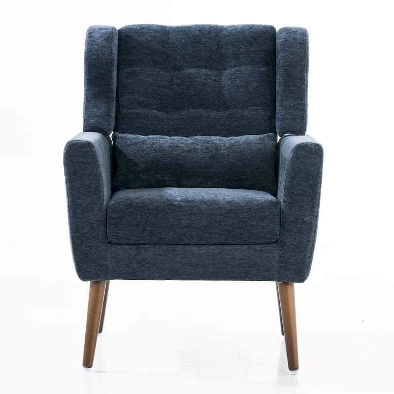 Fauteuil de lecture confortable du milieu du siècle en tissu chenille