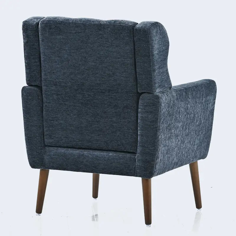 Fauteuil de lecture confortable du milieu du siècle en tissu chenille