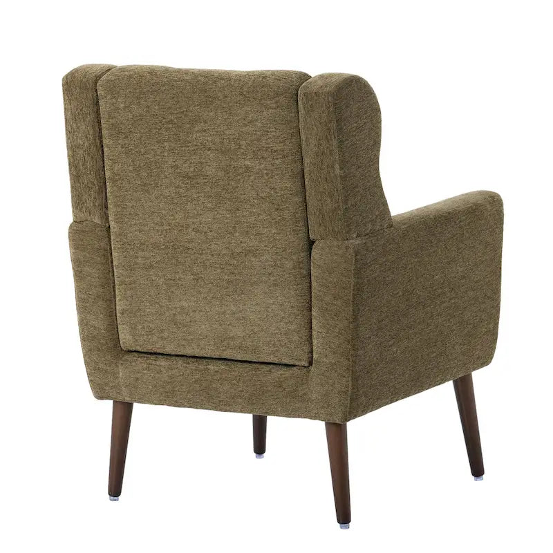 Fauteuil de lecture confortable du milieu du siècle en tissu chenille