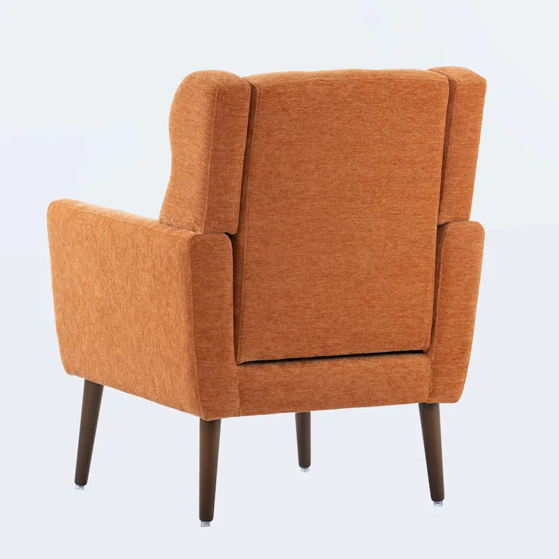 Fauteuil de lecture confortable du milieu du siècle en tissu chenille