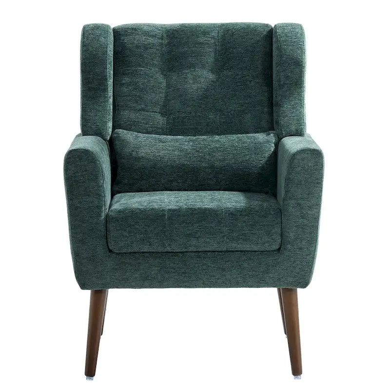 Fauteuil de lecture confortable du milieu du siècle en tissu chenille
