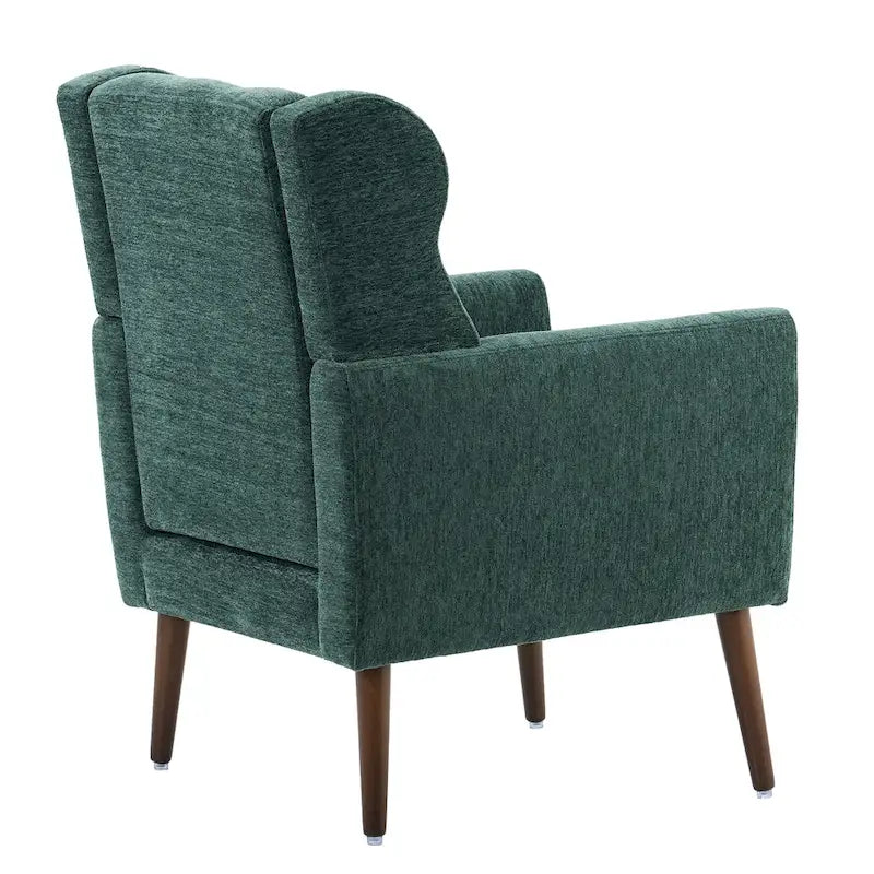 Fauteuil de lecture confortable du milieu du siècle en tissu chenille