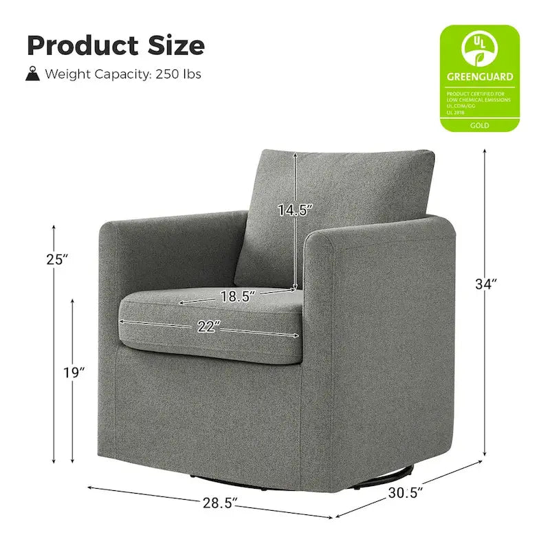 Fauteuil pivotant à 360 degrés avec housse amovible