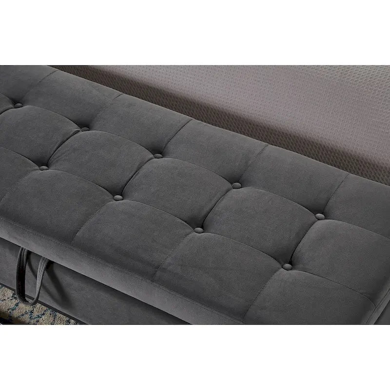 Banc de lit en métal avec rangement