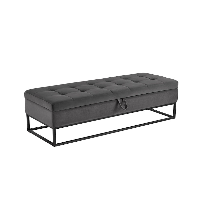Banc de lit en métal avec rangement
