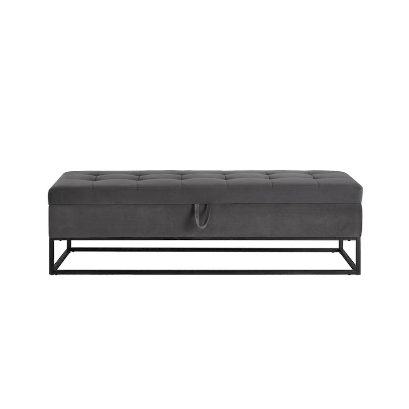 Banc de lit en métal avec rangement