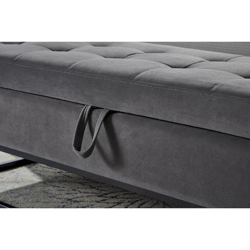 Banc de lit en métal avec rangement