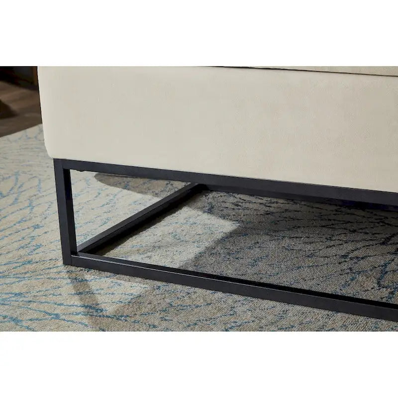 Banc de lit en métal avec rangement