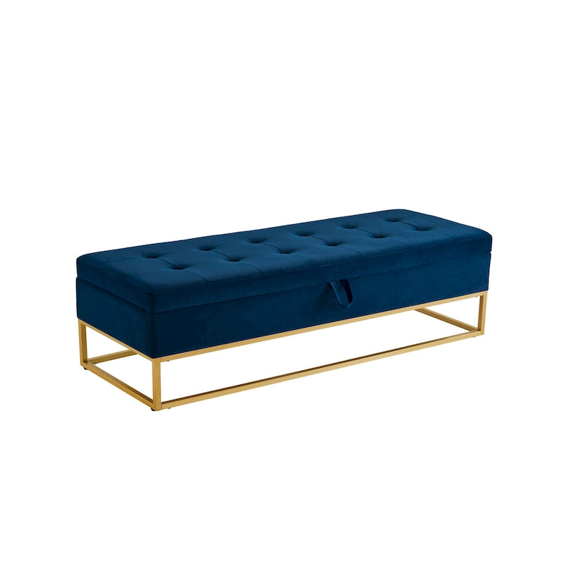 Banc de lit en métal avec rangement