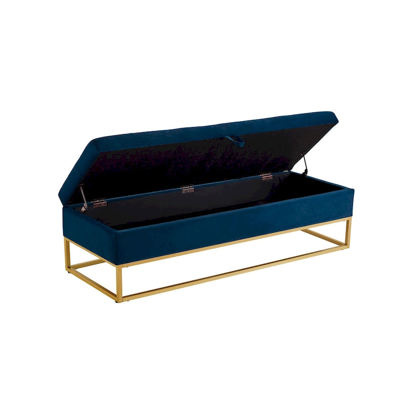 Banc de lit en métal avec rangement