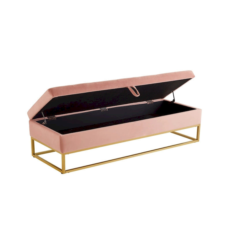 Banc de lit en métal avec rangement