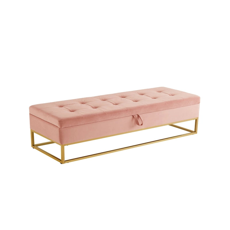 Banc de lit en métal avec rangement