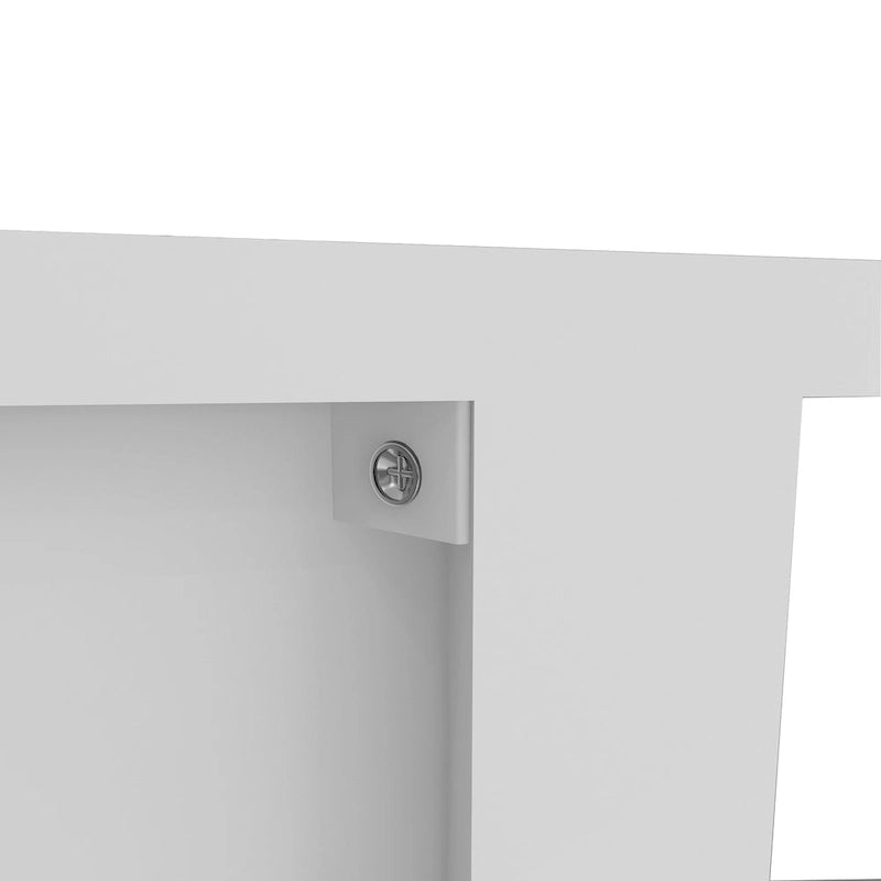 Meuble de rangement de salle de bain en bois avec 2 étagères réglables