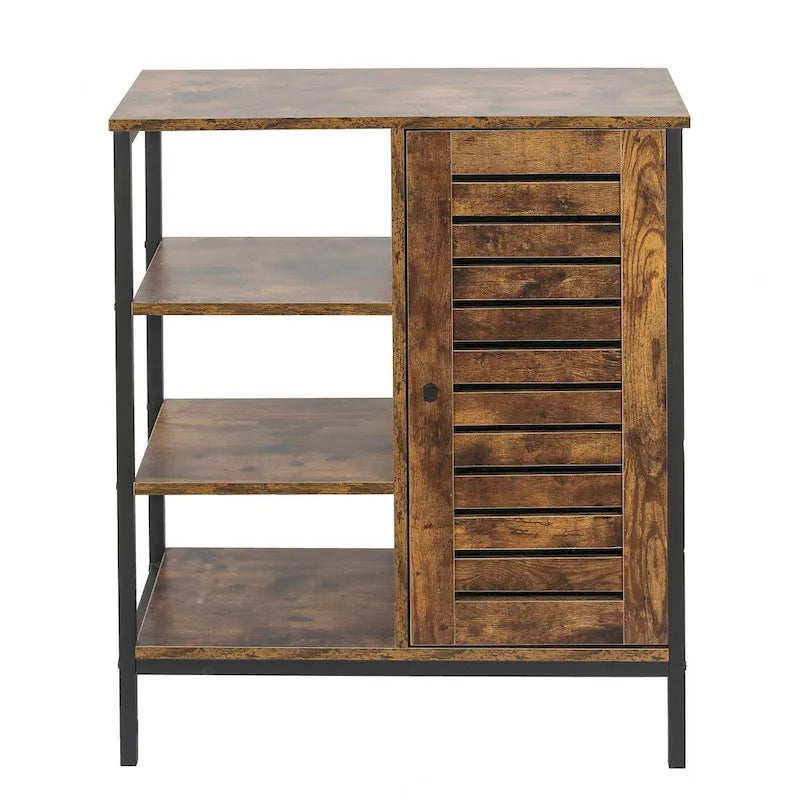 Armoire de rangement en bois à 3 étagères et 1 porte
