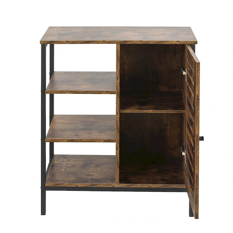 Armoire de rangement en bois à 3 étagères et 1 porte