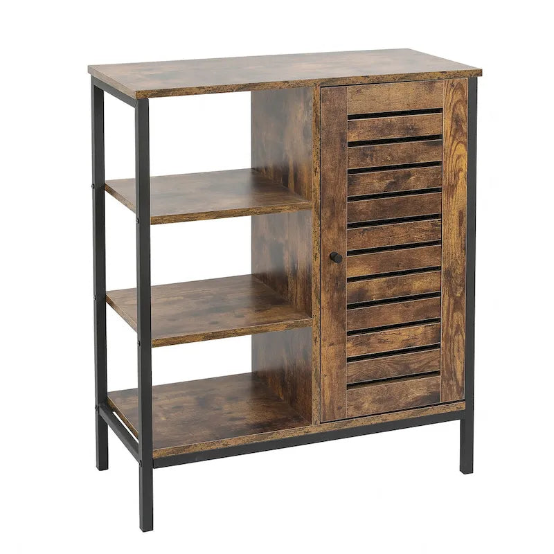 Armoire de rangement en bois à 3 étagères et 1 porte