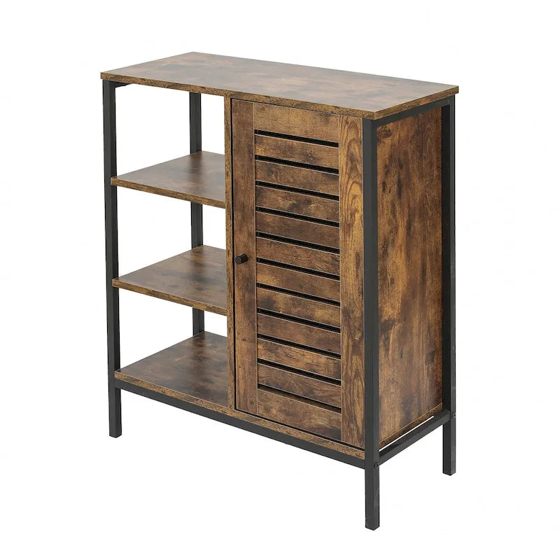 Armoire de rangement en bois à 3 étagères et 1 porte