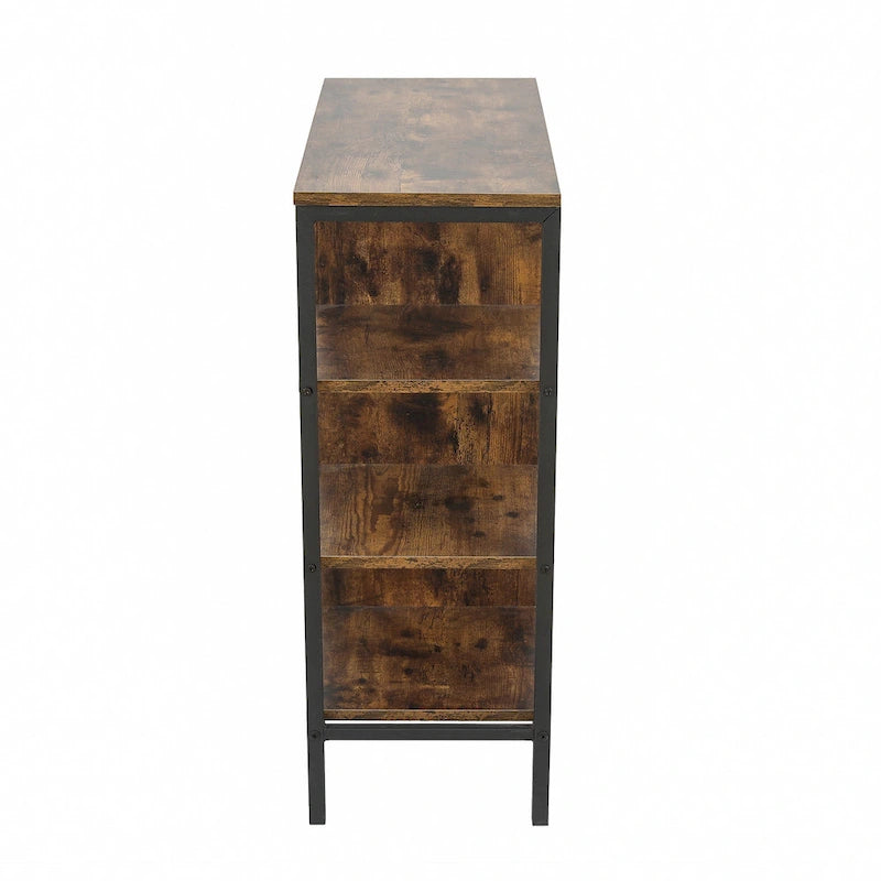 Armoire de rangement en bois à 3 étagères et 1 porte
