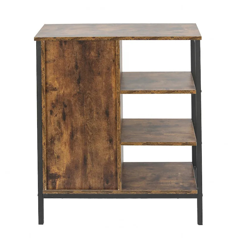 Armoire de rangement en bois à 3 étagères et 1 porte