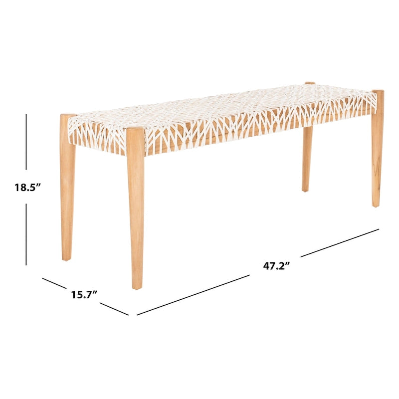 Banc en cuir – 47 L x 16 P x 19 H – 47Lx16Px19H
