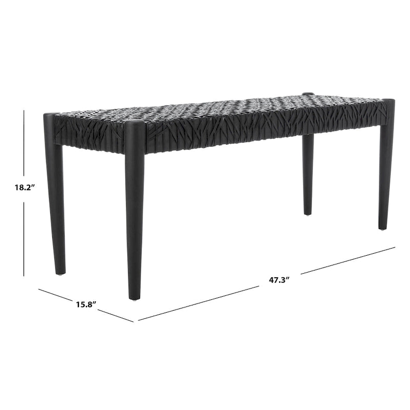 Banc en cuir – 47 L x 16 P x 19 H – 47Lx16Px19H
