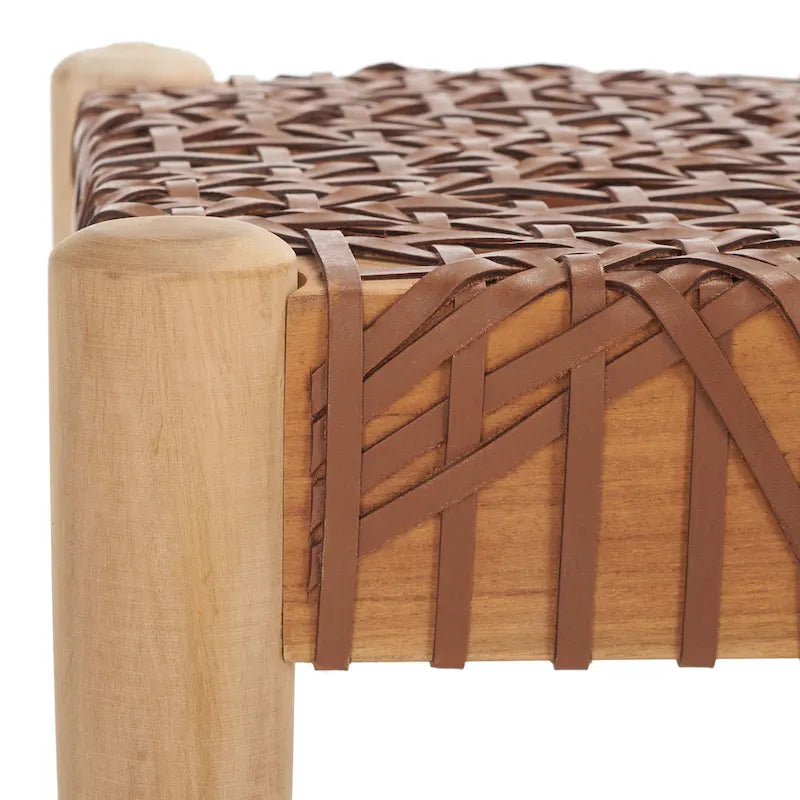 Banc en cuir – 47 L x 16 P x 19 H – 47Lx16Px19H