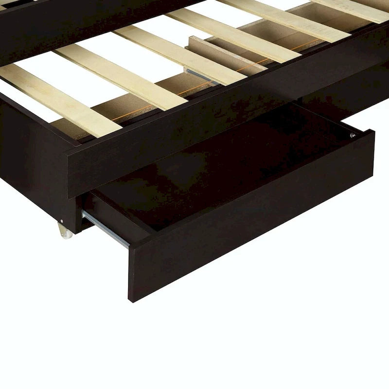 Lit plateforme Twin XL avec tête de lit LED et lit gigogne Twin