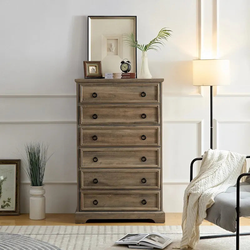 Commode armoire haute 6 tiroirs au design moderne