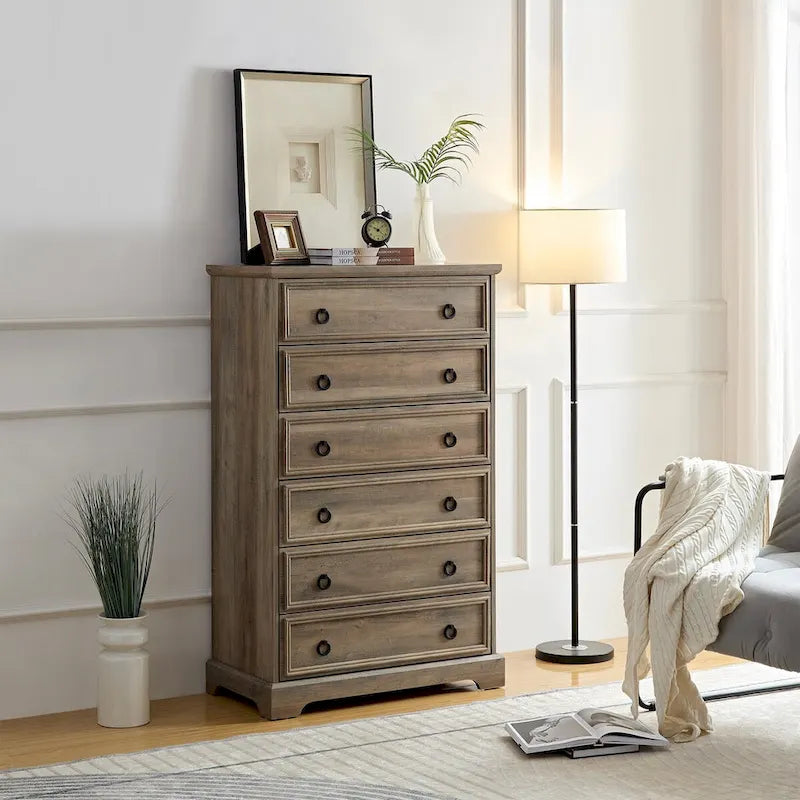 Commode armoire haute 6 tiroirs au design moderne