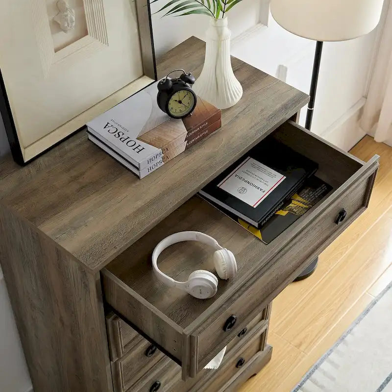 Commode armoire haute 6 tiroirs au design moderne