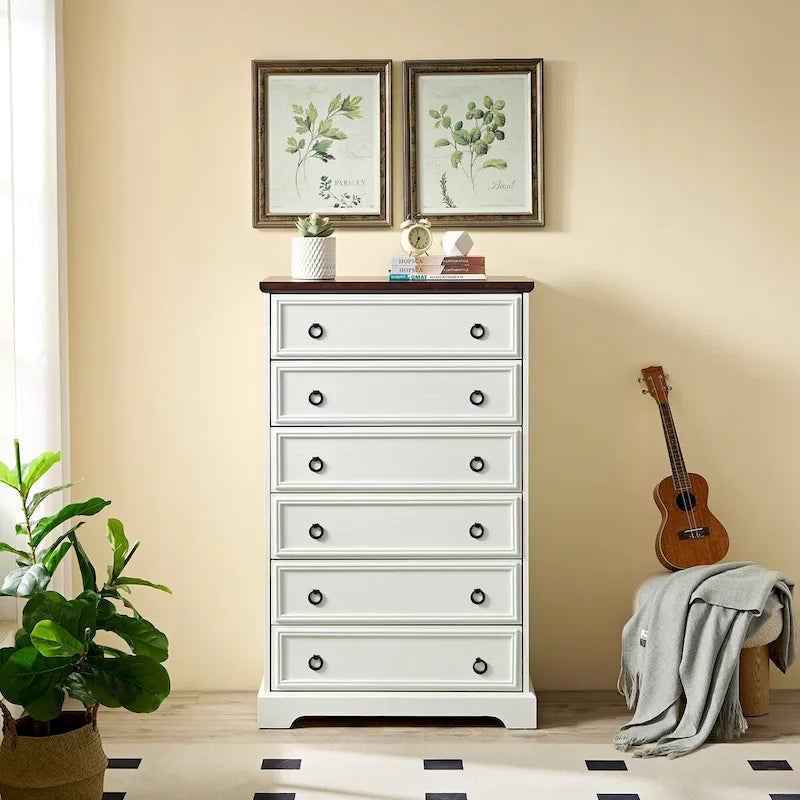 Commode armoire haute 6 tiroirs au design moderne