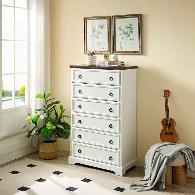 Commode armoire haute 6 tiroirs au design moderne