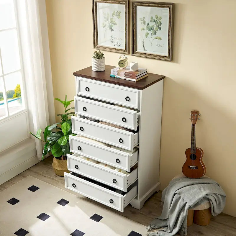 Commode armoire haute 6 tiroirs au design moderne