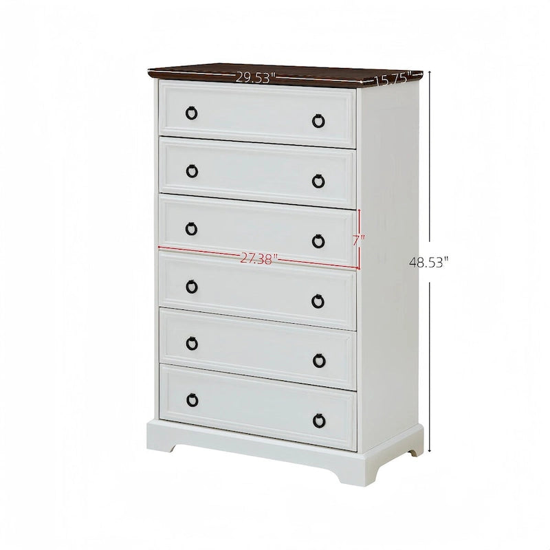 Commode armoire haute 6 tiroirs au design moderne