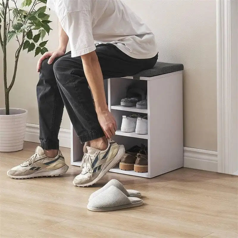 Banc à chaussures d'entrée avec rangement